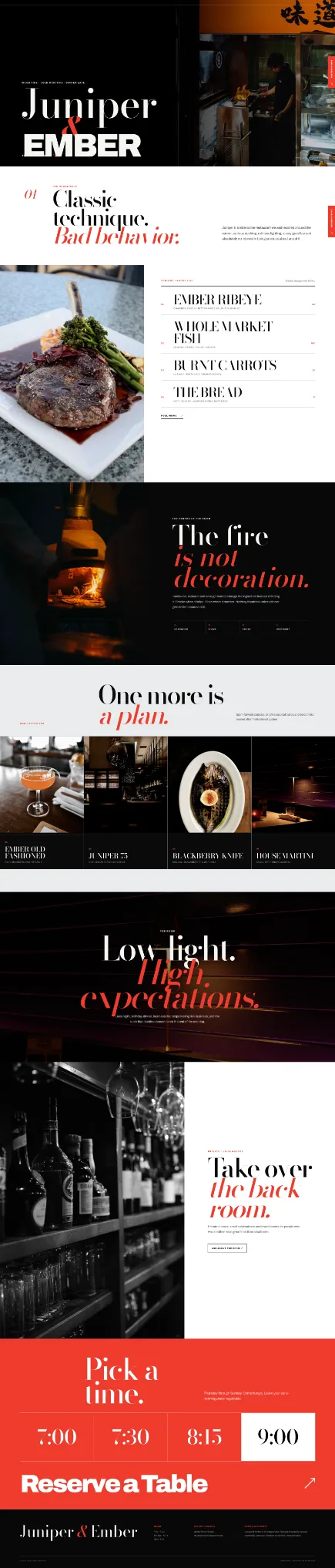 Juniper & Ember full homepage