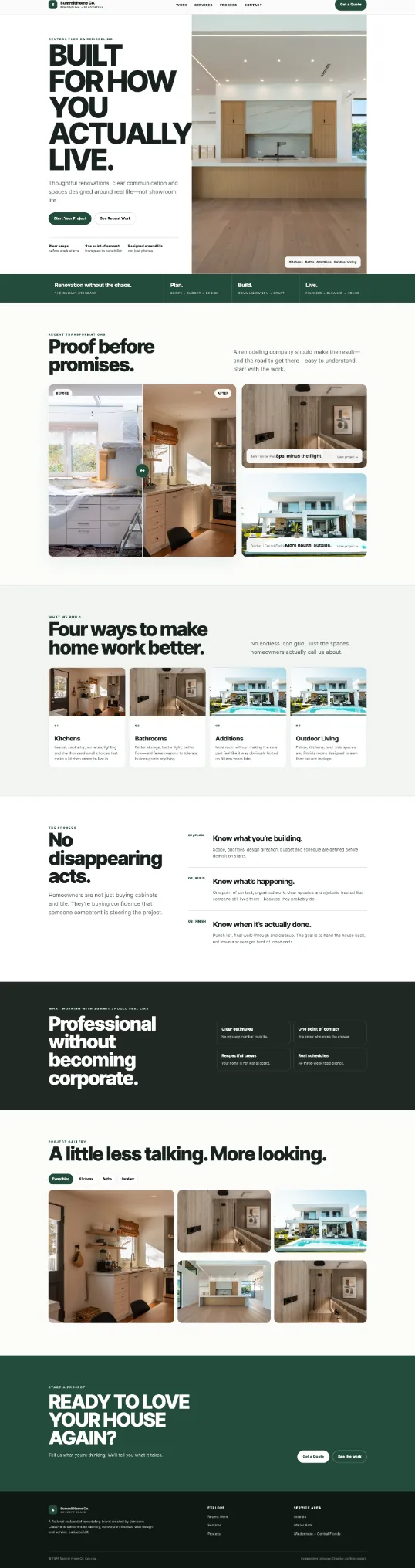 Summit Home Co. full homepage