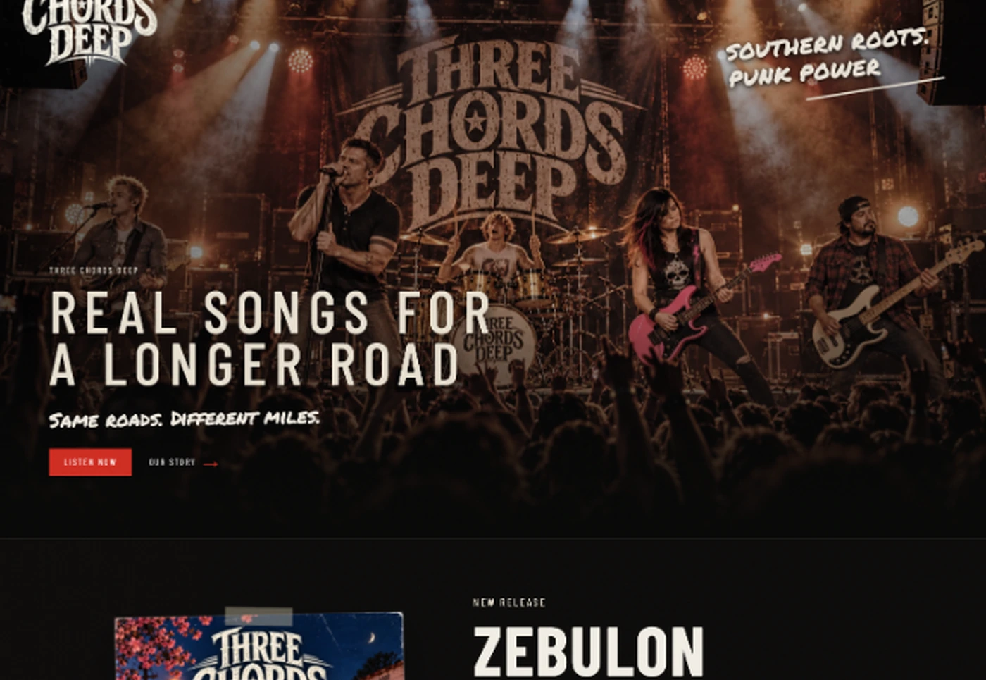 Three Chords Deep website preview